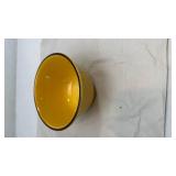 Yellow Glass Mixing Bowl with Ribbed Design