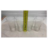 Set of 4 Clear Glass Tumblers with Diamond Pattern