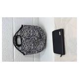 Mossimo Black Leather Multi-Card Wallet with Zebra Print Case