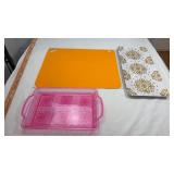 Decorative Serving Tray Set and Cutting board