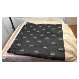 Black Silk Fabric with Embroidered Butterflies