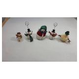 Set of 5 Decorative Snowman Christmas Ornaments