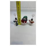 Set of 5 Decorative Snowman Christmas Ornaments