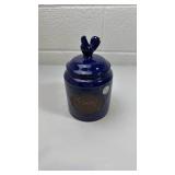 Blue Ceramic Rooster Cookie Jar