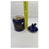 Blue Ceramic Rooster Cookie Jar