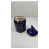 Blue Ceramic Rooster Cookie Jar