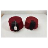 Turkish Fez Hat Set with Black Tassels