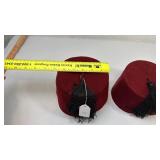Turkish Fez Hat Set with Black Tassels