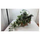 Artificial Variegated Ivy Plant in Wicker Basket