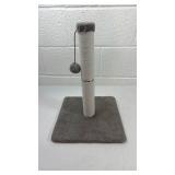 Gray Cat Scratching Post with Dangling Toy