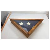Military American Flag Triangle Display Case