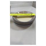 Ceramic Dinnerware Set with Blue and Red Stripes