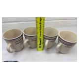 Ceramic Dinnerware Set with Blue and Red Stripes