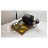 Electric Motor on Yellow Wood Mount