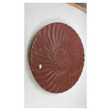 Decorative Burgundy Swirl Glass Charger Plate