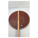 Decorative Burgundy Swirl Glass Charger Plate