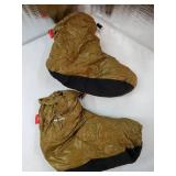 Naturehike Ultralight Winter Goose Down Booties, Camping Warm & Cozy Down Sleeping Socks for Men & Women, Down Filled Slipper Boots with Storage Bag (S, Goose Down-Brown) - Retail: $36