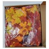 4 Pack Fall Garland with Lights, Fall Leaves for Mantle, Outdoor Lighted Up Leaf Garland Autumn Decor with 6.5FT LED Lights, Maple Leaves for Table, Home, Indoor, Thanksgiving Decorations - Retail: $2