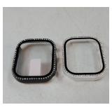 Bling Screen Protector Case Compatible with Apple Watch Series 10 46mm, Protector Case Replacement for iWatch Series 11 10 (46mm). ONLY 2, BLACK And CLEAR. - Retail: $10