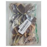 12 Pcs Double-Layered Burlap Bows 4 Inch Hanging Bows Rustic Bow Decor for Christmas Trees Holiday Farmhouse Fall Wreath Decoration (Brown)