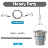 4PCS Adjustable Picture Frame ,Mirror Hanging Wire Kit,6.6FT Heavy Duty Stainless Steel Rope for Hanging Pictures,Mirrors,Light Lamp,Billboards,Basket,Flowerpot,Hold Up to 66lbs - Retail: $10