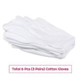 Cotton Gloves, Selizo 3 Pairs White Cotton Gloves Gloves for Women Men Eczema Dry Hands Moisturizing Serving Archival Cleaning Jewelry Silver Inspection - Retail: $6