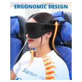 Airplane Head Strap 3D Eye Mask, Travel Pillow Alternative for Long Flight, 360Â° Support Sleep Head Hold, Stop Bobblehead, Ultra-Compact Lightweight Travel Essentials, Black - Retail: $19