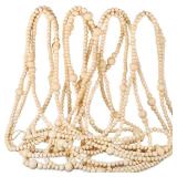Christmas Wood Bead Garland 49.2 ft Natural Color Wooden Beaded Garland Rustic Christmas Vintage Decorations Boho Country Farmhouse Ornaments or Winter Holiday Indoor Home Xmas Tree Decor - Retail: $3