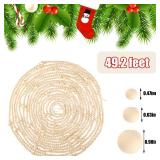 Christmas Wood Bead Garland 49.2 ft Natural Color Wooden Beaded Garland Rustic Christmas Vintage Decorations Boho Country Farmhouse Ornaments or Winter Holiday Indoor Home Xmas Tree Decor - Retail: $3