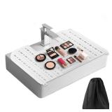 Bathroom Sink Cover for Counter Space With Storage Bag, 22 * 17 Foldable Sink Cover,Silicone Beauty Makeup Brush Cleaning Mat,for Counter Space & Storage Saver(white) - Retail: $18"