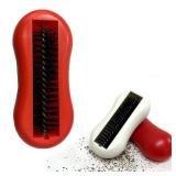 Table Crumb Sweeper 1 Pack White or Red 5.5 X 2.75" Inches Cleanning Brush Reusable Handheld Crumb Sweeper Nutshell Soft Bristles Debris Collector for Table Mat Bed Cleaner Rolling Portable Vacuum - R