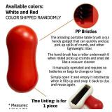 Table Crumb Sweeper 1 Pack White or Red 5.5 X 2.75" Inches Cleanning Brush Reusable Handheld Crumb Sweeper Nutshell Soft Bristles Debris Collector for Table Mat Bed Cleaner Rolling Portable Vacuum - R