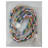 Bird Rope Perches for Parrots, Cockatiels, Parakeets, Budgie Cages Comfy Birds Colorful Rope Toy (41inch Metal nut) - Retail: $9