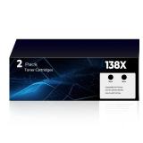 138X Black Toner Cartridge Pro 3101fdw 3101sdw 3001dw Toner, Compatible for HP 138X 138A W1380A W1380X Black LaserJet Toner Cartridges for LaserJet MFP 3101fdw 3101sdw Pro 3001dw 3001fdw 2-Pack - Reta