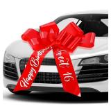 30 Inch Big Car Bow - Giant Sweet 16 Birthday Bow Gift Wrapping Decoration for Surprise Party, Birthday Decorations(Red)