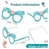 24 Pieces Mermaid Party Decorations Paper Mermaid Themed Paper Eyeglasses Under The Sea Summer Beach Photo Booth Props Birthday Party Baby Shower Supplies - Retail: $9
