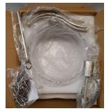 Glass Pendant Light Kitchen Island,11.8 Farmhouse Brushed Nickel Pendant Lighting with Clear Glass Shade, Modern Pendant Light Fixture for Kitchen Sink Dining Room Hallway Entryway - Retail: $130"