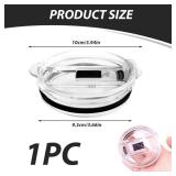 Replacement Lids Compatible With Reduce Tumbler (Fits 3.66in (93mm) Rim Only), BPA-Free Splash Resistant Transparent Cup Lid Replacement for Reduce Tumbler Covers, Easy to Clean - Retail: $8