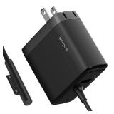 Microsoft Surface Charger, 65W Surface Pro Charger for Surface Pro 3/4/5/6/7/8/9/10/X/11 Power Adapter, Compatible with Both Surface Book/Laptop/Tablet, Support 44W 36W (Foldable AC Plug) - Retail: $2