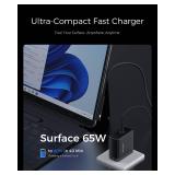 Microsoft Surface Charger, 65W Surface Pro Charger for Surface Pro 3/4/5/6/7/8/9/10/X/11 Power Adapter, Compatible with Both Surface Book/Laptop/Tablet, Support 44W 36W (Foldable AC Plug) - Retail: $2