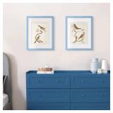 11x14 Picture Frame, Display Pictures 8x10 with Mat or 11 x 14 Without, Wall Hanging Photo Frames, Blue, 1 Pack - Retail: $10