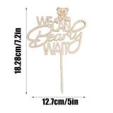 Wooden We Can Bearly Wait Cake Topper Baby Shower Baby Cake Topper for Party Supplies, Gender Reveal Party Supplies