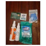 Travel Cleaning Supplies Kit - Travel Size Cleaning Supplies For Hotels, Bathrooms with Gloves, Surface Wipe, Fabric Cleaner, Air Cleaner, Hand Wipes, Bed Bug Wipes - Retail: $30