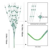 Felice Arts 6 Pack Green Artificial Glitter Berry Stems 15.7 Fake Christmas Picks Decorative Glitter Sticks for Christmas Tree Vase DIY Wreath Crafts Fireplace Decor "