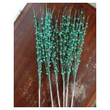 Felice Arts 6 Pack Green Artificial Glitter Berry Stems 15.7 Fake Christmas Picks Decorative Glitter Sticks for Christmas Tree Vase DIY Wreath Crafts Fireplace Decor "