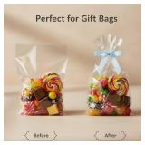 50 Pack Satin Twist Tie Bows for Gift Bags & Party Favors, 2.5 Inch Pre-Tied Ribbon Bows for Gift Wrapping, Birthday & Wedding Event Decorations - Blue - Retail: $9