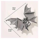 Gothic Bat Hair Claw Clips - Metal Black Metal, Punk Style for Christmas Halloween & Costume Parties, 1Pcs Hair Clip for Thin Thick Hair Punk & Y2K-Style for Updos & Braids - Retail: $7