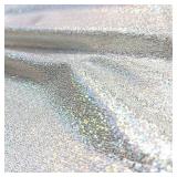 Shattered Glass Hologram Fabric by The Yard Width 58in (White/Silver 1yard) - Retail: $14