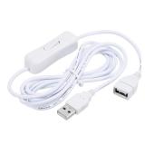 USB Extension Cable with ON/Off Switch 2 Meter USB Male to Female Extension Cord for Desk Lamp Fan LED Light Strip White - Retail: $9