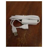 USB Extension Cable with ON/Off Switch 2 Meter USB Male to Female Extension Cord for Desk Lamp Fan LED Light Strip White - Retail: $9